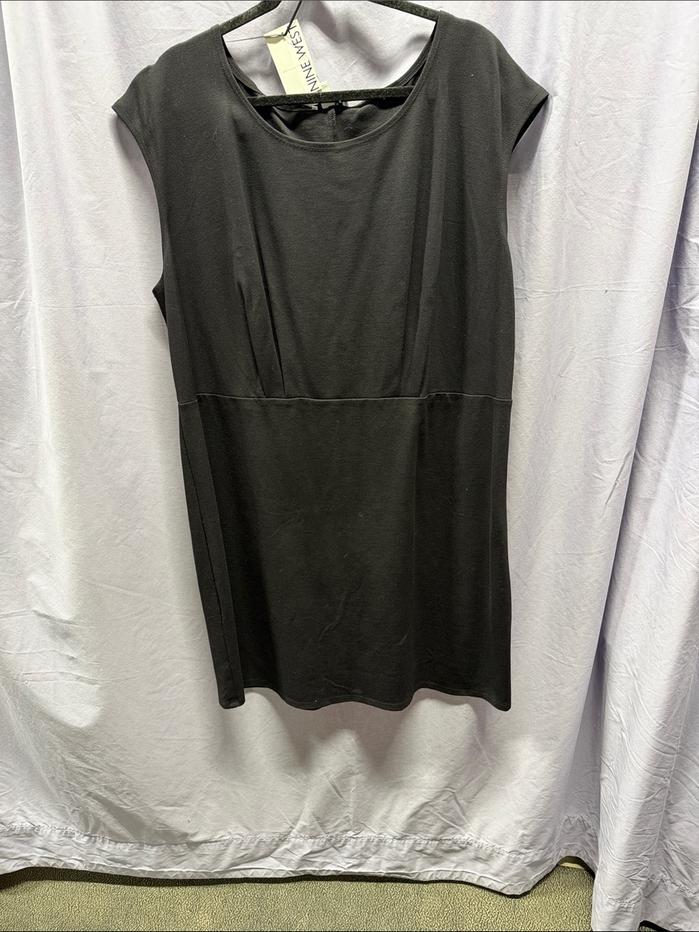 Nine West Black Cap Sleeve Midi Dress